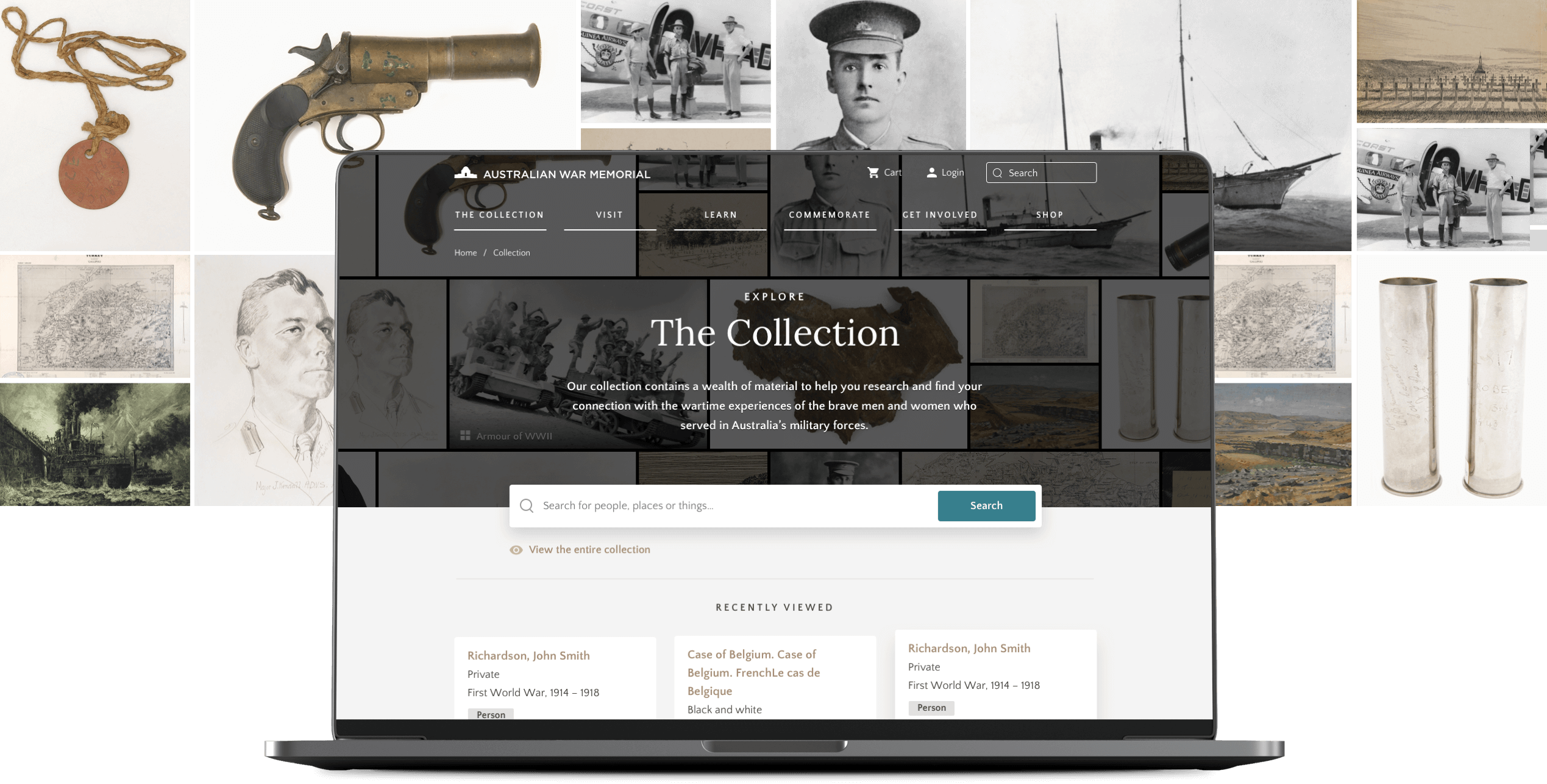 Australian War Memorial website collection page